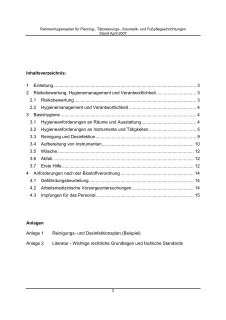 Rahmenhygieneplan - Gesunde Sachsen