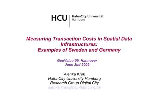 Measuring Transaction Costs in Spatial Data Infrastructures ...