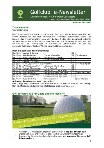 Newsletter Mai 2008 - Golfclub am Meer