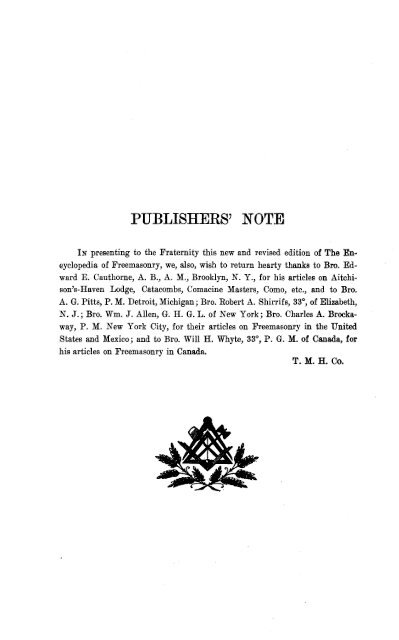 Mackey A G - Encylopedia of Freemasonry - The Grand Masonic ...