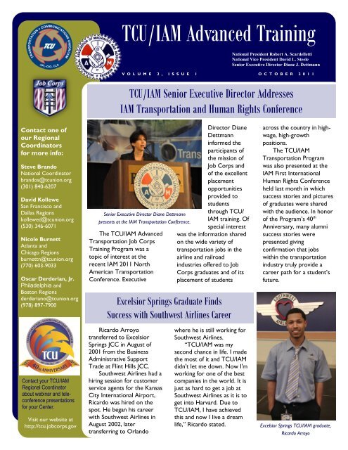 Tcu Iam Newsletter Vol Ii Issue 1 The Tcu Iam Job Corps Web