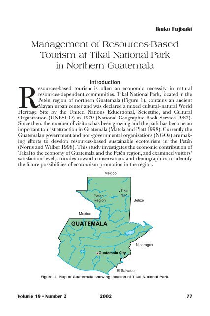Management of Resources-Based Tourism at Tikal National Park in ...