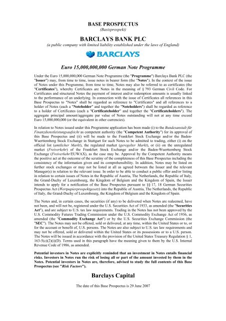 Barclays Bank Plc Barclays Capital