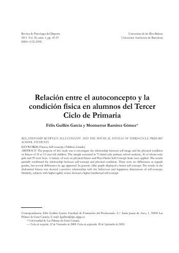 Relación entre Autoconcepto y Condición Física en ... - ResearchGate