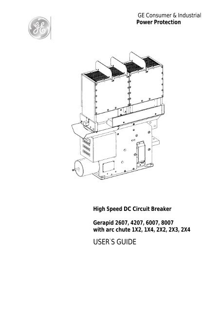 High Speed DC Circuit Breaker - G E Power Controls