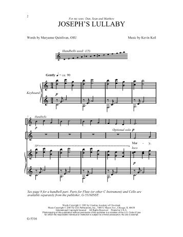 JOSEPH'S LULLABY - GIA Publications