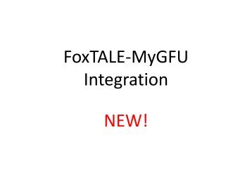 FoxTALE-MyGFU Interface - George Fox University