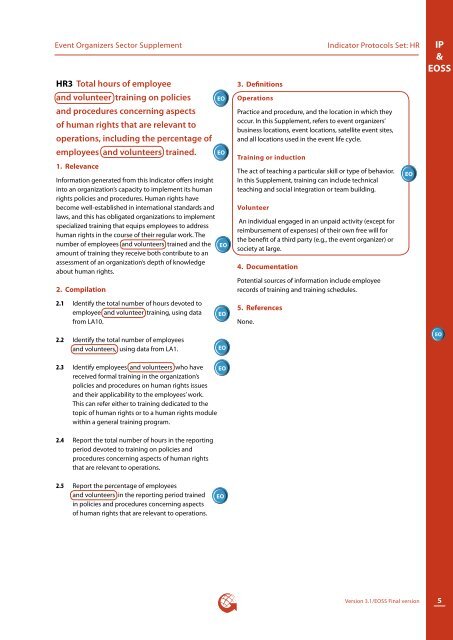 Event Organizers Sector Supplement - Global Reporting Initiative