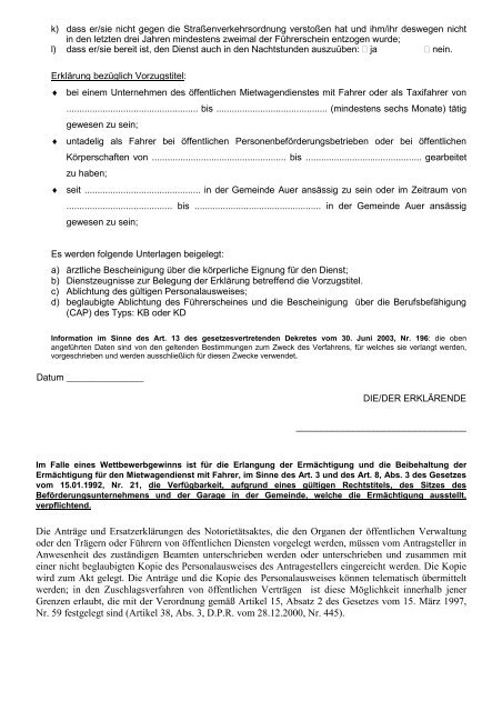 MARKTGEMEINDE AUER COMUNE DI ORA