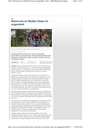Es ist angeradelt - Beitrag MZ, 03.05.2013 - Gemeinde Gutenborn