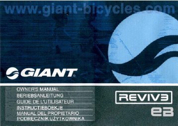 Revive E Owner's Manual - Giant Bicycles / Bikes