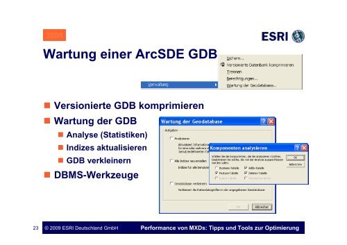 Performance von MXDs: Tipps und Tools zur ... - AG GIS-Küste