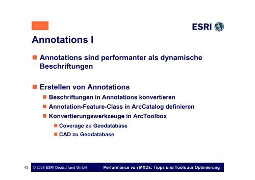 Performance von MXDs: Tipps und Tools zur ... - AG GIS-Küste