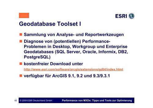 Performance von MXDs: Tipps und Tools zur ... - AG GIS-Küste