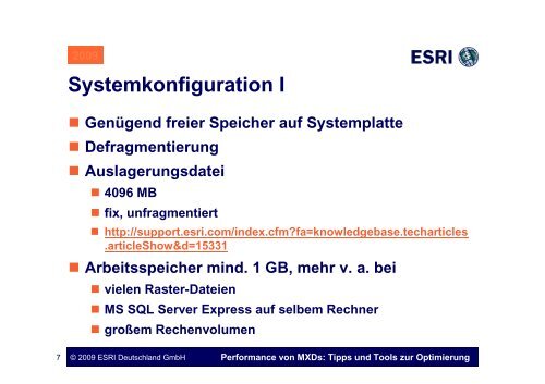 Performance von MXDs: Tipps und Tools zur ... - AG GIS-Küste