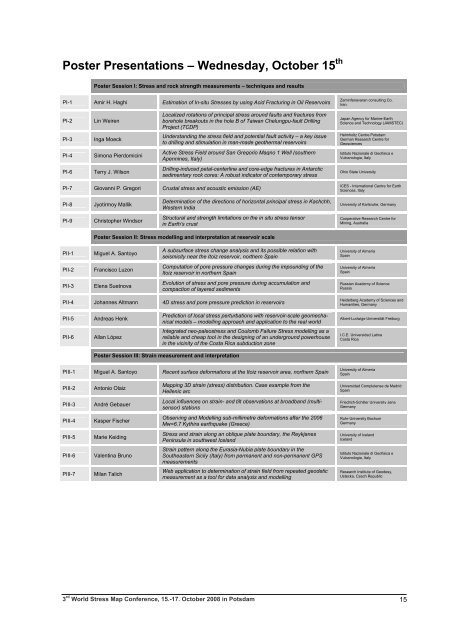 World Stress Map Conference - International Lithosphere Program ...