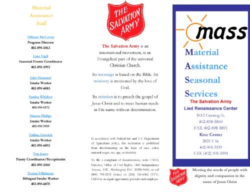 MASS Brochure - Salvation Army