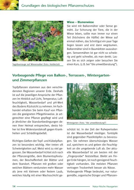 Broschüre «Natur-Nische Hausgarten