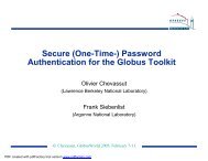 Secure (One-Time-) Password Authentication for the Globus Toolkit