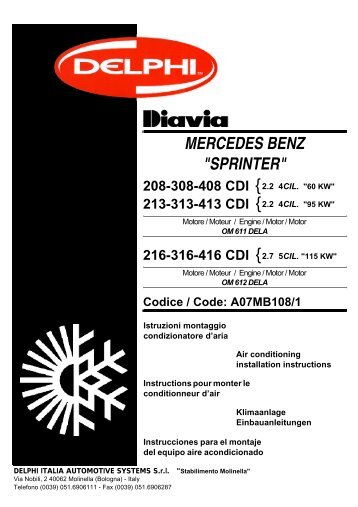 mercedes benz "sprinter" 208-308-408 cdi - molpir