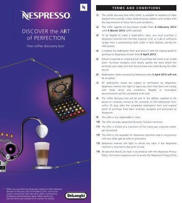 TERMS AND CONDITIONS - Nespresso