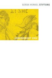 Jahresbericht 2004 - Gerda Henkel Stiftung