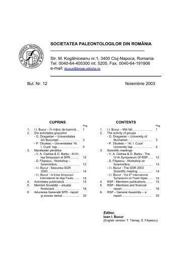 SOCIETATEA PALEONTOLOGILOR DIN ROMNIA