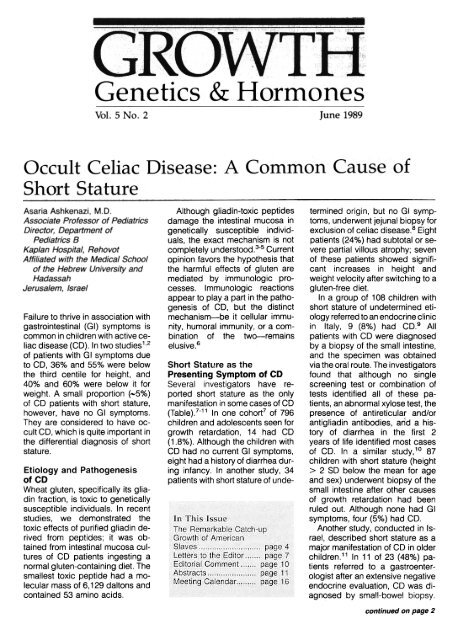 occult celiac disease: a common cause of short stature - GGH Journal