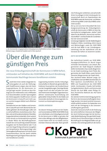 und Gemeinderat 9/2012 - Die Genossenschaften