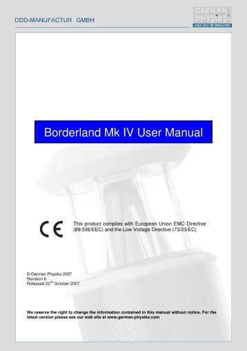 Borderland Mk IV User Manual - German Physiks