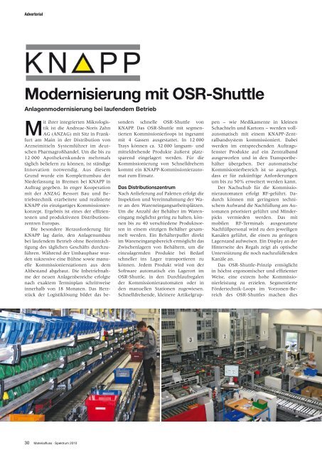 Modernisierung mit OSR-Shuttle - materialfluss.de