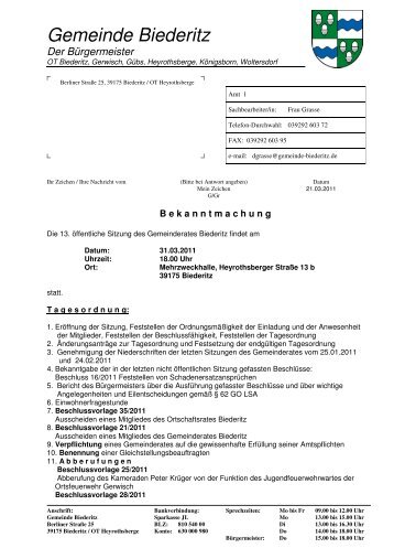 Dokument-Download - Gemeinde Biederitz