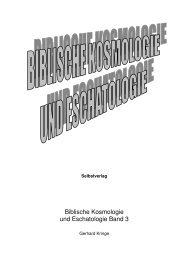 Biblische Kosmologie und Eschatologie Band 3 - Gerhard Kringe
