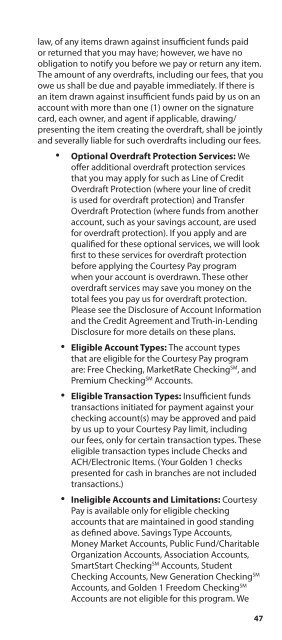 Disclosure of Account Information - The Golden 1 Credit Union