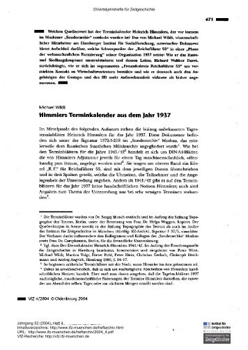 Himmlers Terminkalender aus dem Jahr 1937 - Institut für ...
