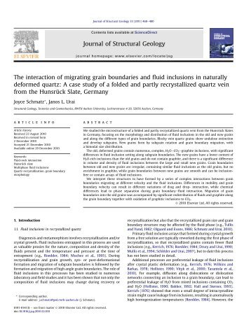 The interaction of migrating grain boundaries and fluid inclusions in ...