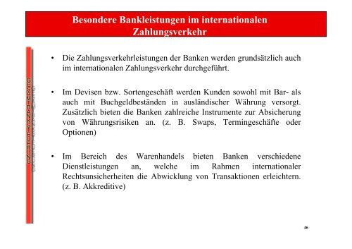 Vorlesung Gesamtbanksteuerung Grundstruktur des Bankwesens (II ...