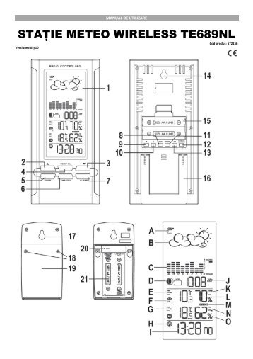 672156 Statie meteo wireless TE689NL - German Electronics