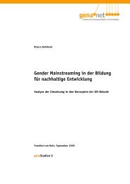 Gender Mainstreaming in der Bildung für nachhaltige Entwicklung