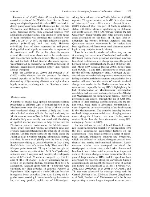 Luminescence chronologies for coastal and marine sediments