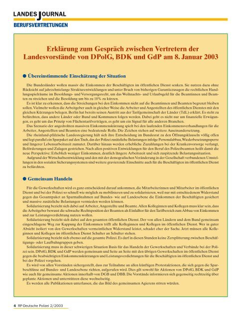 Journal Februar 2003 - gdp-deutschepolizei.de