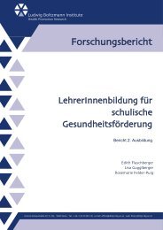 LBIHPR LehrerInnenausbildung - Gesunde Schule