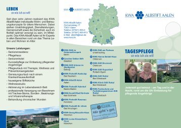 Flyer Tagespflege - Gesundheitsnetz Ostalbkreis