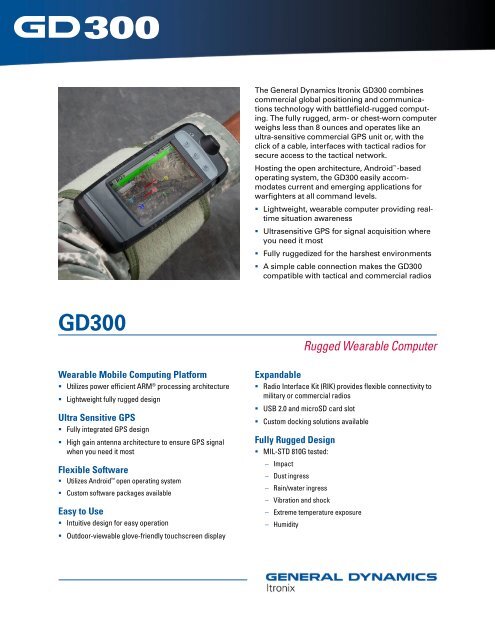 GD300 Rugged Wearable Computer - General Dynamics Itronix