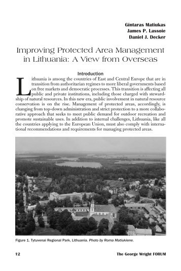 Improving Protected Area Management in Lithuania - The George ...