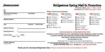 Bridgestone Spring Mail-In Promotion - GM Canada