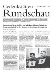 Gedenkstätten-Rundschau - Gedenkstättenverbund Gäu-Neckar-Alb