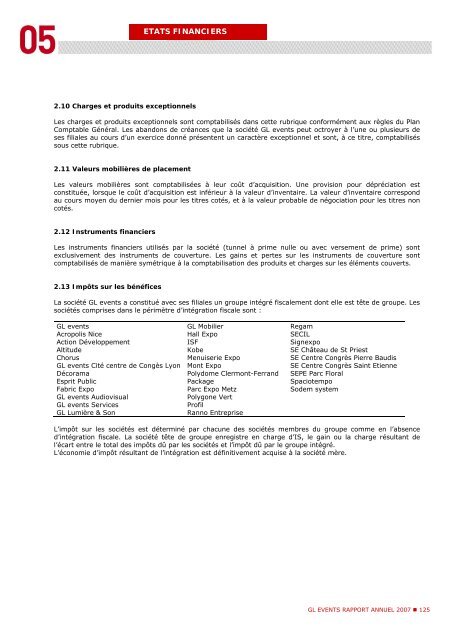 Rapport annuel - Document de référence 2007 - GL events