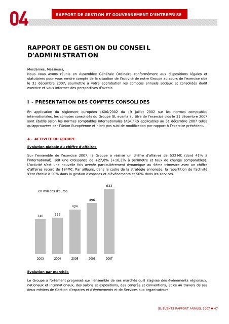 Rapport annuel - Document de référence 2007 - GL events