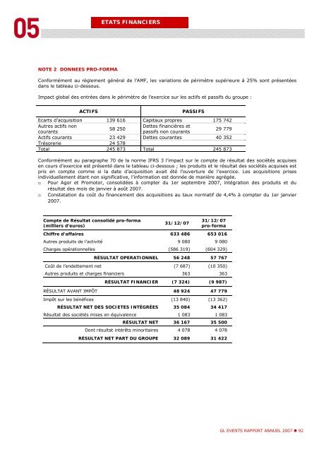 Rapport annuel - Document de référence 2007 - GL events